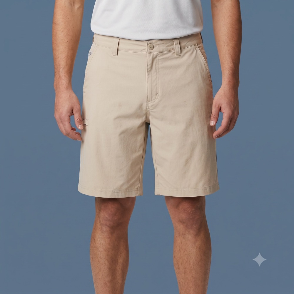 Columbia PFG Grander Marlin II Offshore Shorts Mens 46W 10L Tan Fossil EUC